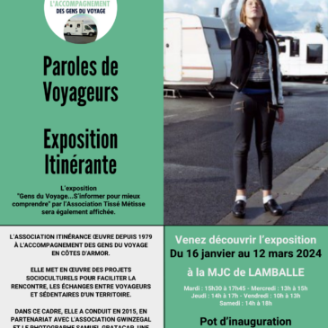 L’exposition « Paroles de voyageurs » repart en Itinérance à Lamballe !