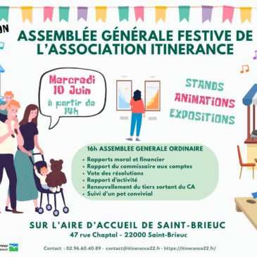 Assemblée Générale Festive – Association ITINERANCE – Mercredi 10 Juin 2026