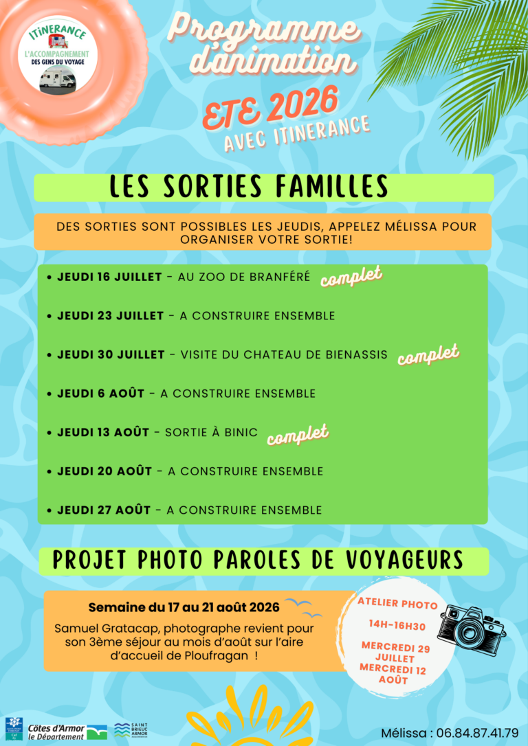 Planning ETE sorties & PAROLES DE VOYAGEURS sbaa