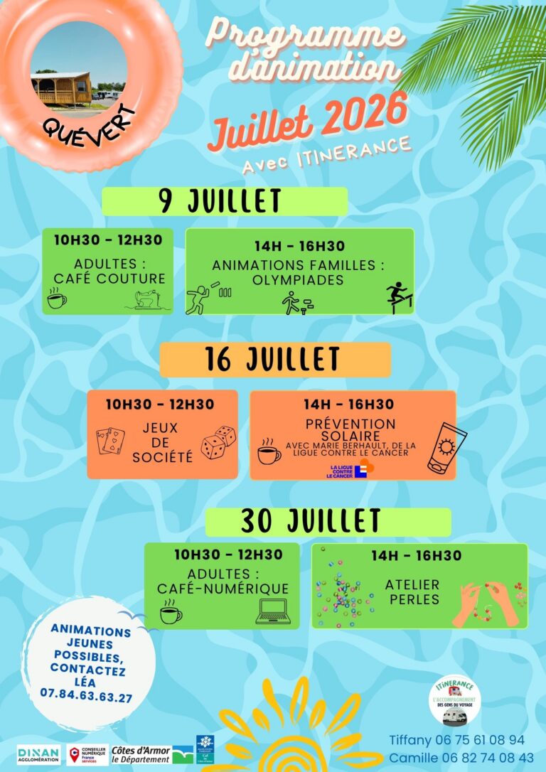 Planning JUILLET 2026 QUEVERT