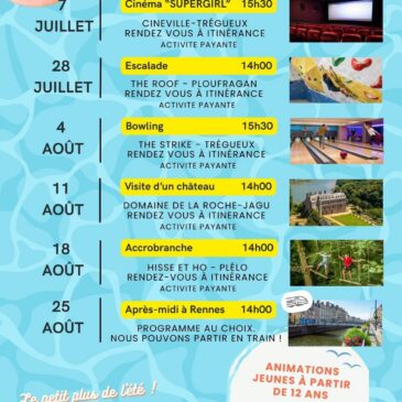 Les mardis de l&rsquo;été 2026 – Programmation jeunesse 12-25 !